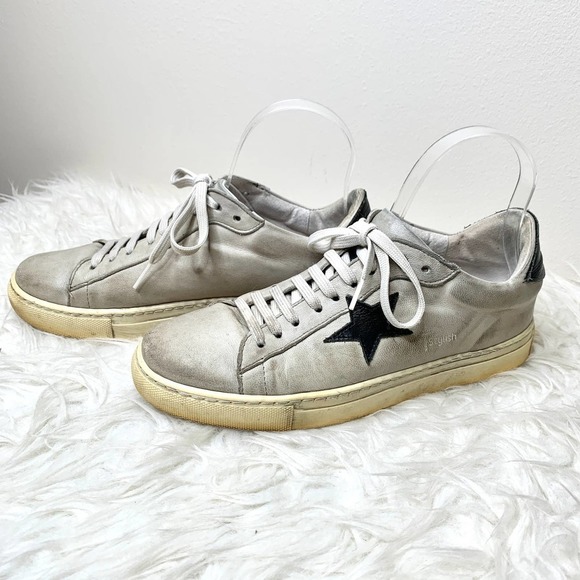 TSTYLISH 'Fierenze' Distressed Look Sneakers Gray‎ Black Made in Italy Size 39 - Picture 1 of 10